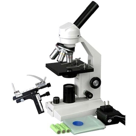 Amscope M200 LED Student Monocular Compound Microscope 40X-400X w/Mechanical Caliper and 2MP Digital Camera M200-MS-LED-E2