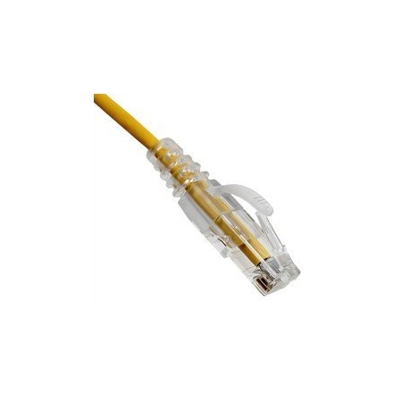 Cable Wholesale Slim Cat6a Yellow Copper Ethernet Cable, 10 Gigabit, 500 MHz, Snagless/Molded Boot, POE 13X6-68100.5