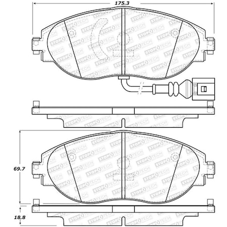 Stoptech Sport CC Front Brake Pads for 2012-2017 Volkswagen 309.1633