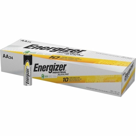 Energizer Industrial AA Alkaline Battery, 1.5V DC, PK24 EN91