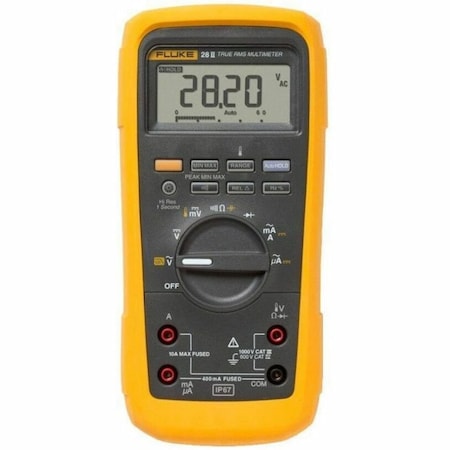 Fluke Digital Multimeter, 1,000 V Max DC, 0.1 V Max AC, TRMS, 6,000/19,999 Instrument Counts, LCD FLUKE-28 II