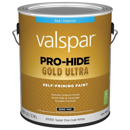 Sw Valspar Cabot, Mccloskey, Valspar Pt 1 Gal Valspar 61000 White Pro-Hide Gold Ultra Interior Self-Priming Paint, Flat 36004