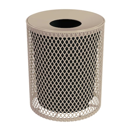 Leisure Craft 32 gal. 9 Gauge Metal Trash Can, Beige 32EXP-BEIGE