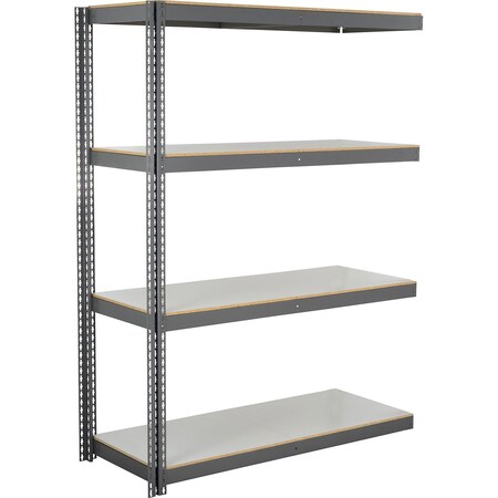 Global Industrial 4 Shelf, Heavy Duty Boltless Shelving Add On, 72"Wx36"Dx84"H, Laminate Deck B3164793