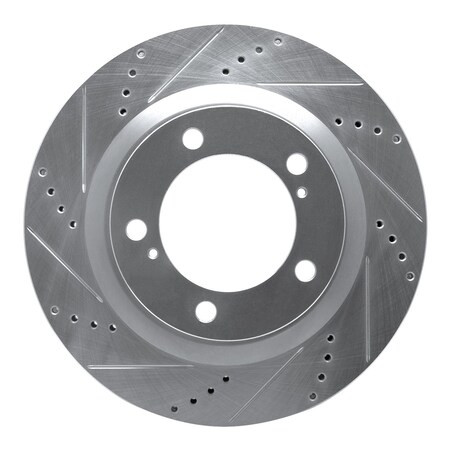 Dynamic Friction Co BRAKE ROTOR DRILLED AND SLOTTED SILVER 631-76136L