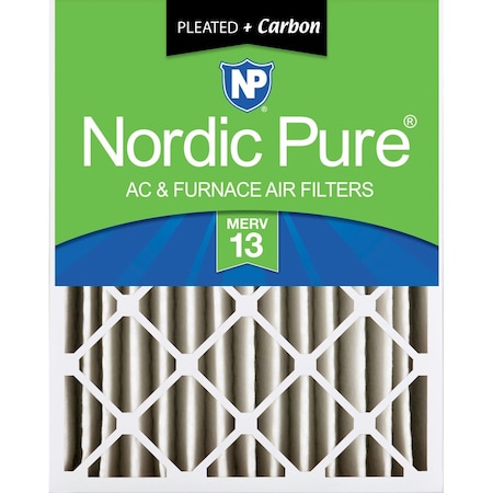 Nordic Pure 24x24x4 Plus Carbon Pleated Air Filter, High Capacity, MERV 13 24x24x4M13+C-1