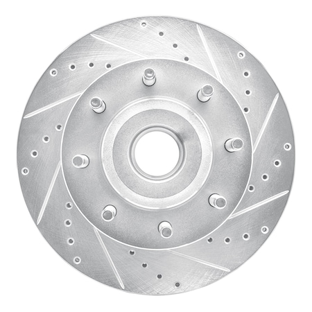 Dynamic Friction Co DFC Brake Rotor - Drilled and Slotted - Silver 631-54201R