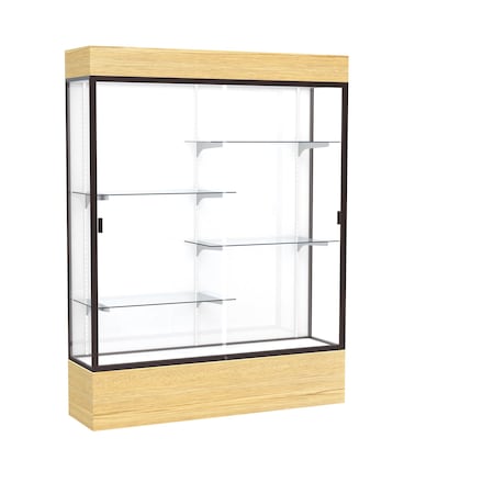 Ghent Lighted Floor Display Case 60x80x16, White, Dark Bronze 2175WB-BZ-LV