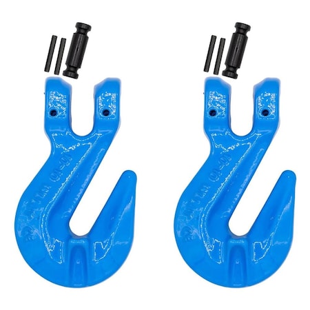 Mytee Products 3/8 in Grade 100 Cradle Clevis Grab Hook for Lifting 8,800 LBS WLL, 2PK GH38-G100x2