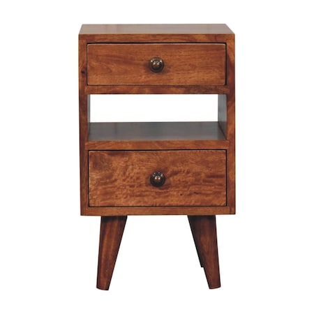 Homeroots 20" Brown Solid Wood Two Drawer Nightstand 651850