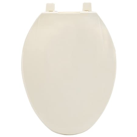 Prosource Toilet Seat, Elongated, Plastic, Bone, Plastic Hinge KJ-873A1-BN
