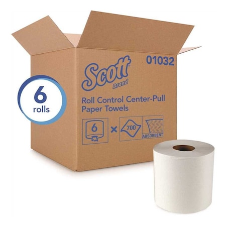 Scott White Full-Sized Perforated Center Pull Paper Towels Fast-Drying Pockets (4 200-Sheets), 6PK 01032