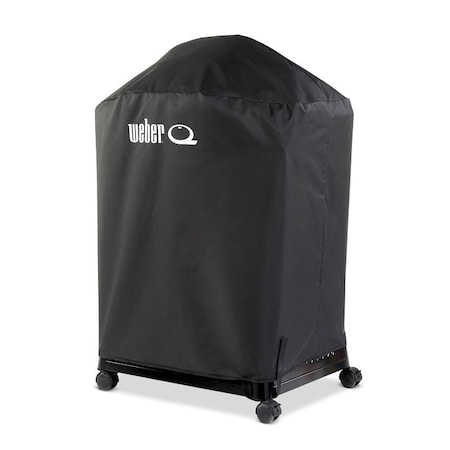 Weber Premium Grill Cover, 30 in W, 19.7 in D, 42.8 in H, PET Plastic, Black 3400233