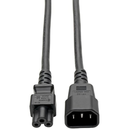 Eaton Tripp Lite Series Laptop Power Adapter Cord, C14 to C5 Adapter - 7A/125V or 2.5A/250V, 18 AWG, 6 P014-006