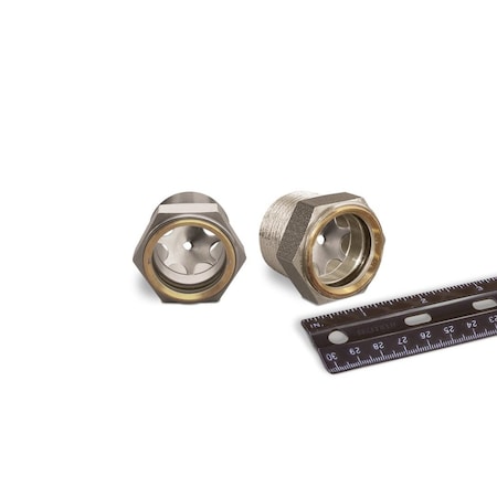 Oil-Rite Gasketed Window Sight NPT Thread - 1in. NPT, 1 3/8in., Stainless Steel, 100 PSI, Buna-N, 1in. B1740-15