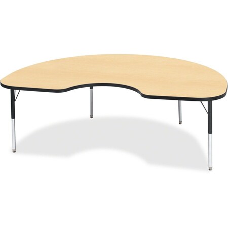 Jonti-Craft Berries Kidney Activity Table, 48 in. x 72 in., E-height, Maple/Black/Black 6423JCE011