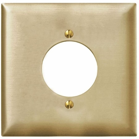 Hubbell Wiring Device-Kellems Wallplates and Boxes, Metallic Plates, 2- Gang, 1) 2.15" Opening, Standard Size, Chrome Plated Steel SCH702