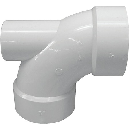 Genova IPEX Pipe Elbow with 2 in Low Heel Inlet, 3 in, Hub, 90 deg Angle, PVC, White 192245