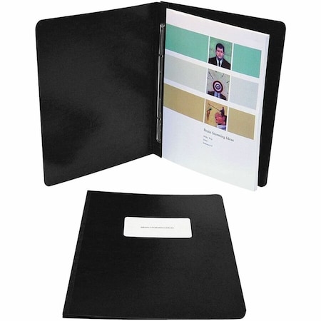 Acco Presstex Report Cover, Side Open, Prong Clip, Letter, 3" Capacity, Black 25071