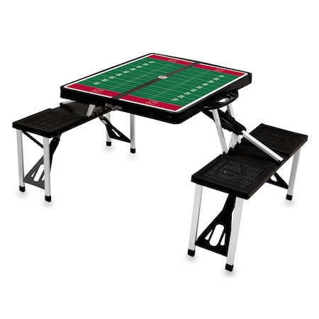 Picnic Time Family Of Brands Stanford Cardinal - Football Field - Picnic Table Portable Folding Table, Black 811-00-175-535-0