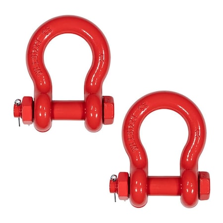 Mytee Products 2PK 1in Anchor Shackle Forged Carbon Steel w/Safety Screw Pin 17,000 lbs WLL, 2PK SHACKLE-ANCHOR-BT-1x2
