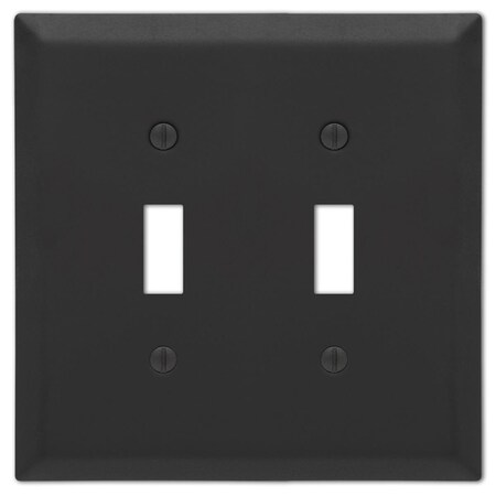 Livewire Century Matte Black 2-Gang Stamped Steel Toggle Wall Plate LI1490045