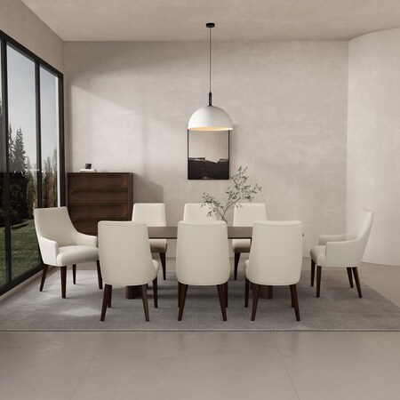 Manhattan Comfort 8-Piece Beever Dining Chair and Arm Chair in Cream 8-DC103-CR