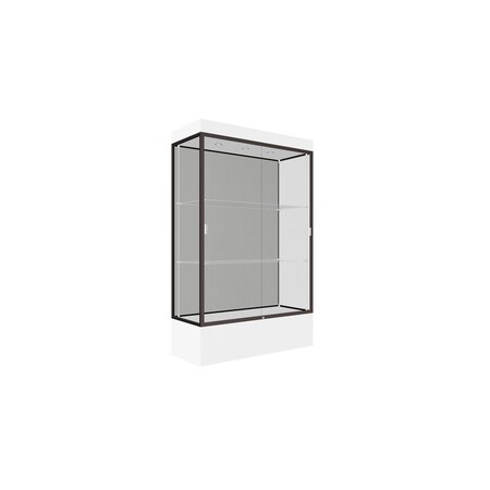 Ghent Lighted Floor Display Case 48x76x20, 12" Base, Bronze 94LFHB-BZ-WHT