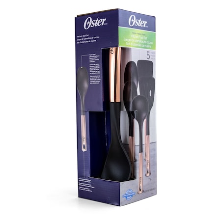 Oster Kitchen Bliss Kitchen Tools Set with Rose Gold Handle, Set of 5 80156.05