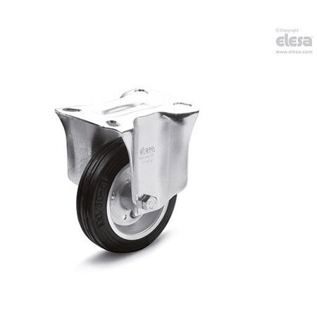 Elesa 450171 Castors steel bracket Vulcanised rubber coating, Fixed plate bracketke 450171