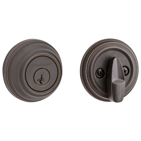 Kwikset Single Cylinder Deadbolt SmartKey with 6AL Latch and STRKP Strike Pack which includes Square 980-11PS.STRKP
