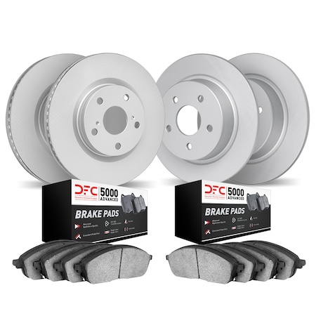 Dynamic Friction Co DFC Geospec Rotors with 5000 Advanced Brake Pads 4504-63088