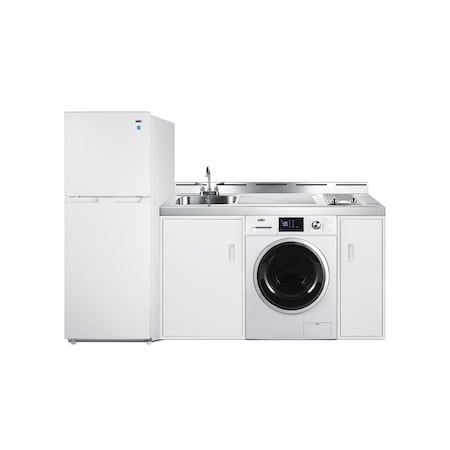 Summit 83in Wide All-In-One Kitchenette with Washer/Dryer Combo ACKSPWD821G