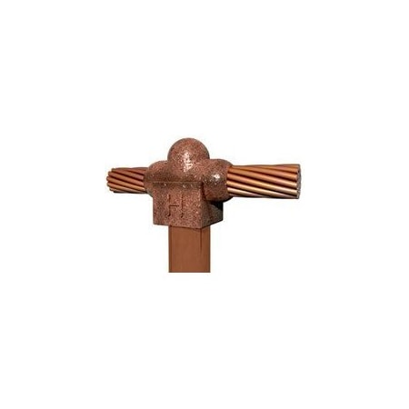 Harger 5/8 in - 3/4 in Ground Rod Clamp, Heavy Duty Bronze GO584L