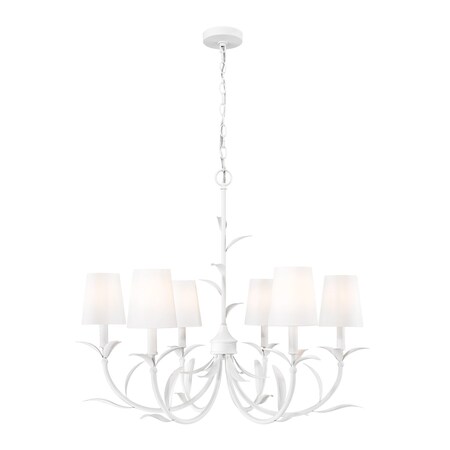 Z-Lite Aslin Textured White 6 Light Chandelier 830-31TXWH
