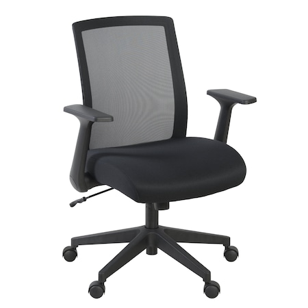 Regency Squire Ergonomic Task Mesh Office Swivel Chair with Flip Up Arms, Black 5401BK