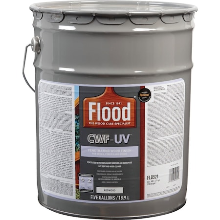 Flood CWF-UV Oil-Modified Fence Deck & Siding Wood Finish Redwood 5 Gal. FLD521/05