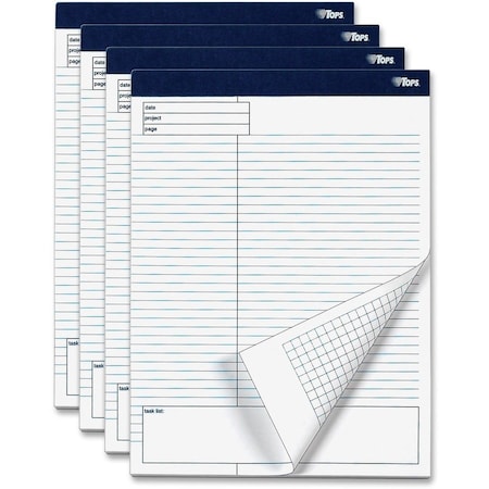 Tops Business Forms TOPS, DOCKET GOLD PLANNING PAD, PROJECT NOTES/QUADRILLE RULE, 8.5 X 11.75, 4PK 77102
