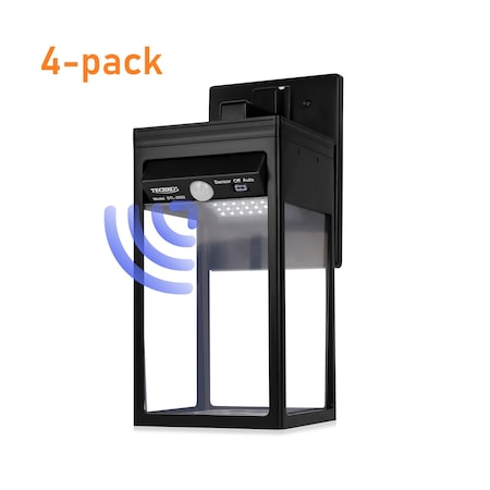 Techko Solar Wall Light Sconce with Motion Sensor - Minimal Modern Style , 4PK STL-2502-1 (4-pack)