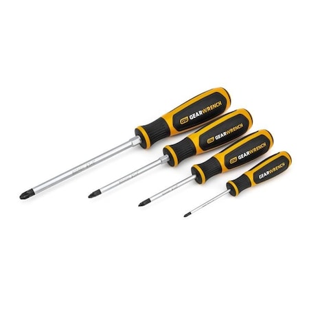 Gearwrench Screwdriver Set, Pozidriv, Dual Mat, 4 PC 80061H