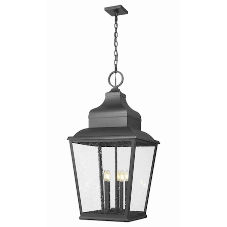 Z-Lite Raphael Sand Black 5 Light Outdoor Chain Mount Ceiling Fixture 5029CHXXL-BK