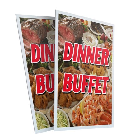 Signmission Dinner Buffet, Plastic Signs Only 24 Inch x 36 Inch, Corrugated Plastic, 2PK CSB-2436-2PACK-Dinner Buffet
