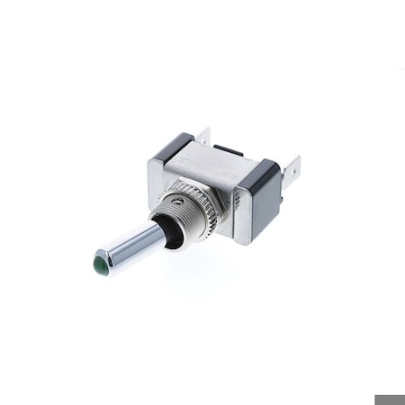 Switch Components Illumnated Toggle, 3P SPST OFF-ON, Green LED TA1B-1A-DC-1-GL