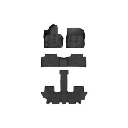 Weathertech Black, Front, rear, and rear Floorliners for Vinyl Floors 441650-1-2-3