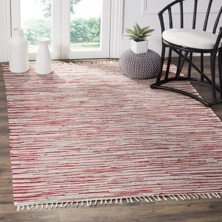 Safavieh 9 x 12 ft. Rag Rug Hand Woven Large Rectangle Area RugRed & Multi-Color RAR129R-9