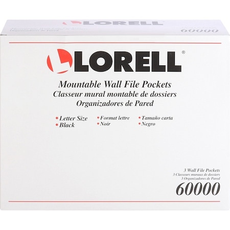 Lorell Wall File, Black, Plastic, Screw In, PK3 LLR60000