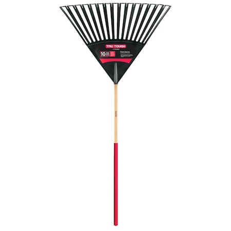 Truper Tru Tough 30'' Poly Head Clog-Resistant Leaf Rake with 48'' Wood Handle CR-30-CO