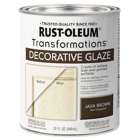 Rust-Oleum Transformations Decorative Glaze, Java Brown, 1 Qt 266227