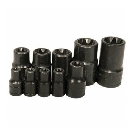 K-Tool International Socket Set 1/4", 3/8", 1/2" Dr, 10 Pieces, Chrome Vanadium KTI-22671