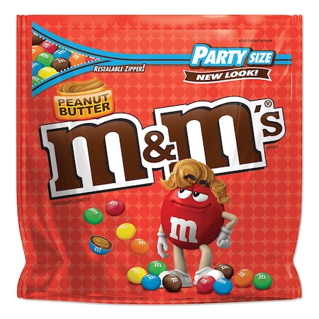 M & Ms Chocolate Candies, Peanut Butter, 38 oz Resealable Bag MMM55085
